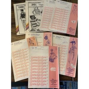 Stretch And Sew Vintage Patterns Lot of 8 Womens‎ Men Top Vest Jacket